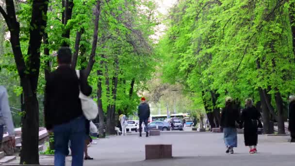 Almaty City Timelapse Almaty Kazakstan April 2023 Square Republic Självständighetstorget — Stockvideo
