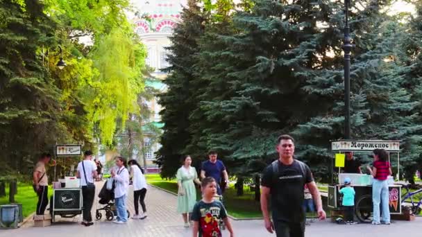 Almaty City Kazachstan Maja 2022 Park Centralny Panfiłowa Katedra Wniebowstąpienia — Wideo stockowe
