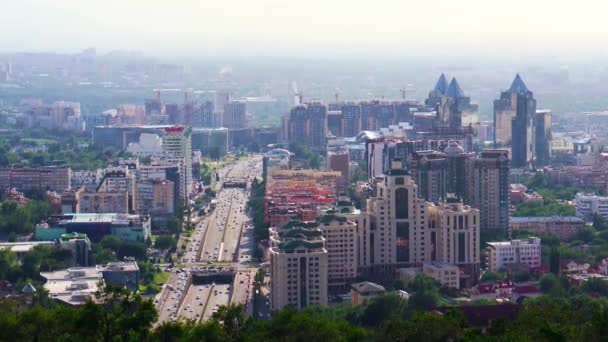 Almaty Stadt Almaty Kasachstan Juni 2022 Alfarabi Allee — Stockvideo