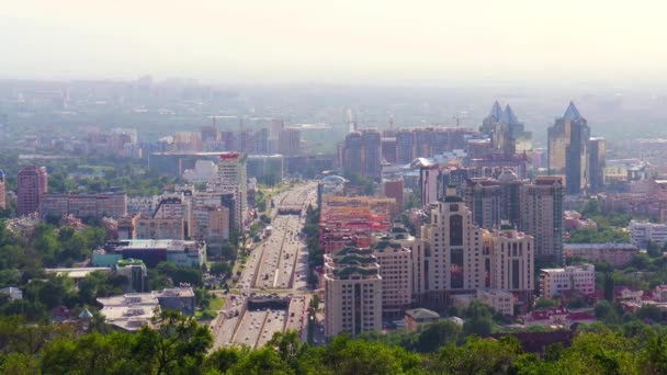Almaty Stad Almaty Kazachstan Juni 2022 Alfarabi Avenue — Stockvideo