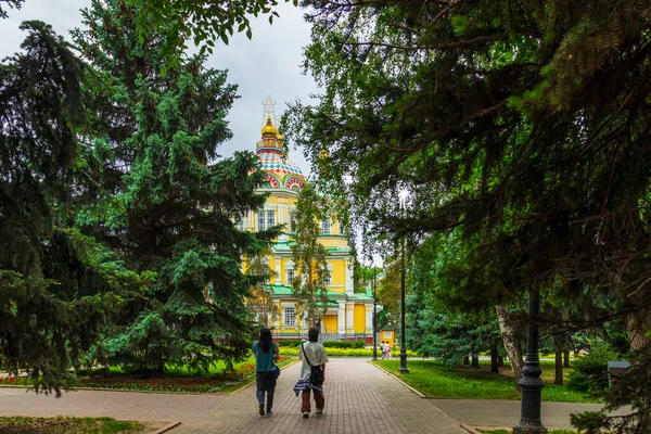 stock image Almaty City Kazakhstan 12 May 2023. Panfilov's Central Park. Ascension Cathedral. Russian Orthodox cathedral located in Panfilov Park. 