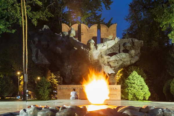 Almaty City 2022 Július Almati Kazahsztán Panfilov Központi Parkja Emlékmű — Stock Fotó