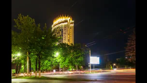 Almaty City Timelapse Kazahsztán May 20223 Hotel Kazahsztán Almati Városban — Stock videók