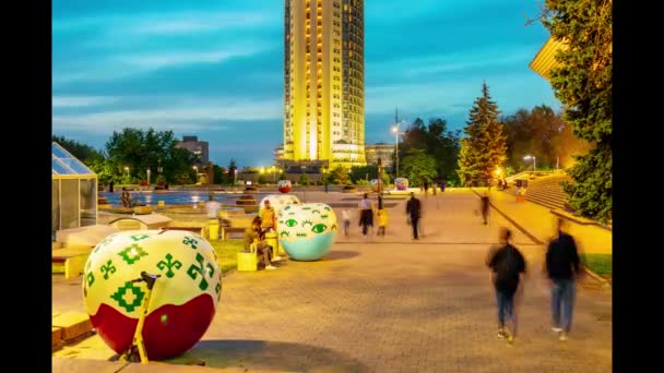20223年5月17日哈萨克斯坦阿拉木图市Kazakshtan旅馆 阿拉木图最受欢迎的建筑 — 图库视频影像