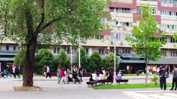 Almaty City Timelapse Kazahsztán 2023 Május Arbat Utca Panfilov Utca — Stock videók