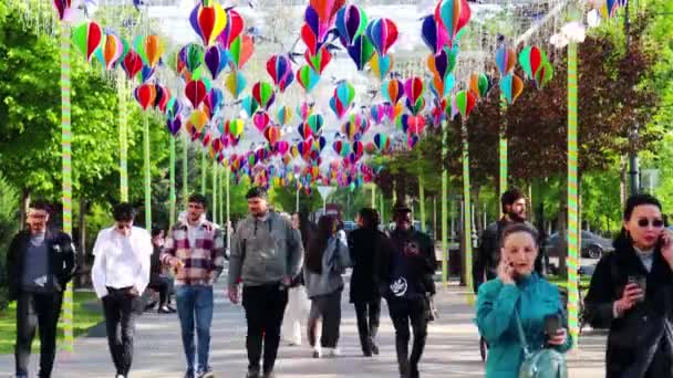 Almaty City Almaty Kazakstan Maj 2023 Arbat Avenue Almaty Zhibek — Stockvideo