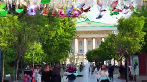 Almaty City Timelapse Almaty Kazakistan Maggio 2023 Arbat Avenue Almaty — Video Stock