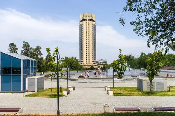 Πόλη Αλμάτι Αλμάτι Καζακστάν Ιουνίου 2023 Ξενοδοχείο Kazakshtan Στην Πόλη — Φωτογραφία Αρχείου