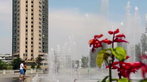 Almaty City Video Алмати Казахстан Червня 2023 Готель Kazakshtan Місті — стокове відео