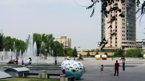 Almaty City Video Almaty Kazakstan Juni 2023 Republikens Palats Staden — Stockvideo