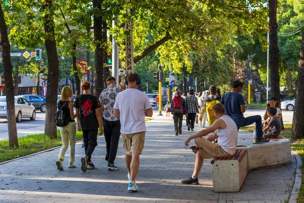 stock image Almaty City 29 July 2023. Kazakhstan, Almaty, Dostyk Avenue