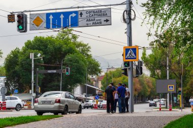Almaty City, Kazakistan 22 Ağustos 2023. Dostyk Bulvarı