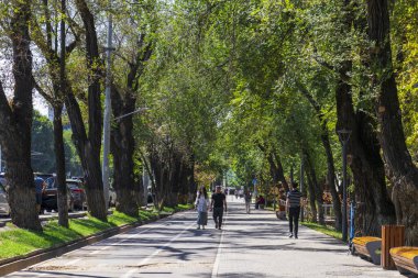 Almaty City, Kazakistan 23 Ağustos 2023. Abay Bulvarı