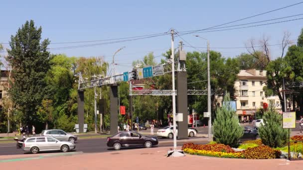 Almaty City Video Kazahsztán 2023 Szeptember Abay Sugárút — Stock videók