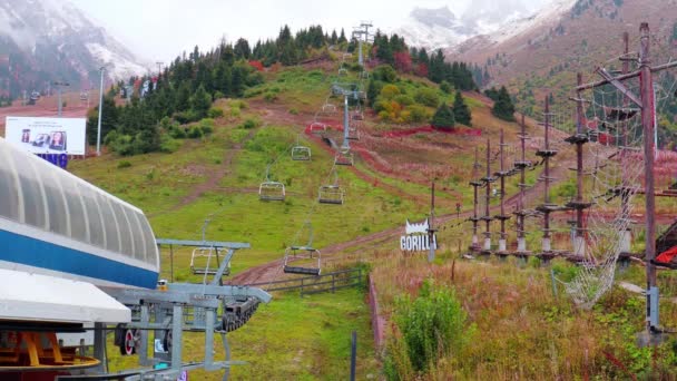Timelapse Miasta Almaty Almaty Kazachstan Września 2023 Medeo Shymbulak Mountain — Wideo stockowe
