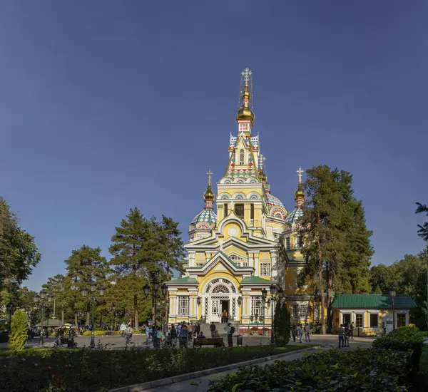 Almaty City Kazachstan September 2023 Panfilov Central Park Hemelvaart Kathedraal — Stockfoto