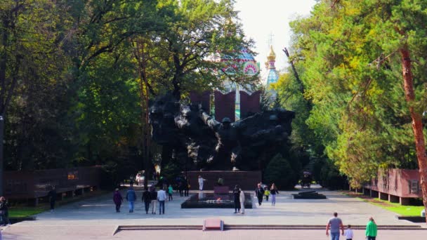 Almaty City Video Almaty Καζακστάν Οκτωβρίου 2023 Στο Σέντραλ Παρκ — Αρχείο Βίντεο
