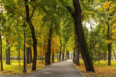 Almaty Şehri. Almaty, Kazakistan 15 Ekim 2023. 28 Panfilov Muhafız Parkı