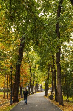 Almaty Şehri. Almaty, Kazakistan 15 Ekim 2023. 28 Panfilov Muhafız Parkı