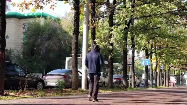 Timelapse Miasta Almaty Almaty Kazachstan Października 2023 Park Gwardzistów Panfiłowa — Wideo stockowe