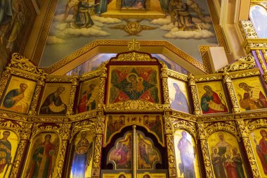 Almaty Şehri. Almaty, Kazakistan 15 Ekim 2023. 28 Panfilov Muhafız Parkı. Yükseliş Katedrali. Rus Ortodoks Katedrali