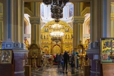 Almaty Şehri. Almaty, Kazakistan 15 Ekim 2023. 28 Panfilov Muhafız Parkı. Yükseliş Katedrali. Rus Ortodoks Katedrali