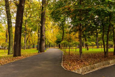 Almaty Şehri. Almaty, Kazakistan 15 Ekim 2023. 28 Panfilov Muhafız Parkı