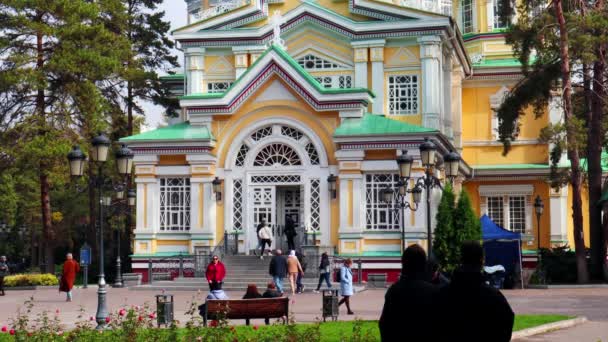 Almaty City Video Almaty Kazachstan Oktober 2023 Park Van Panfilov — Stockvideo