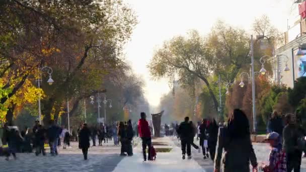 Almaty City Timelapse Νοεμβρίου 2023 Λεωφόρος Αρμπάτ Στο Αλμάτι Οδός — Αρχείο Βίντεο