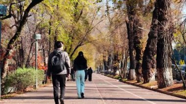 Almaty CIty Video 14 Kasım 2023. Almaty, Kazakistan, Abay Caddesi.