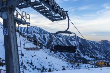 Almaty Şehri 17 Kasım 2023 Medeo Shymbulak Dağı Tatil Köyü