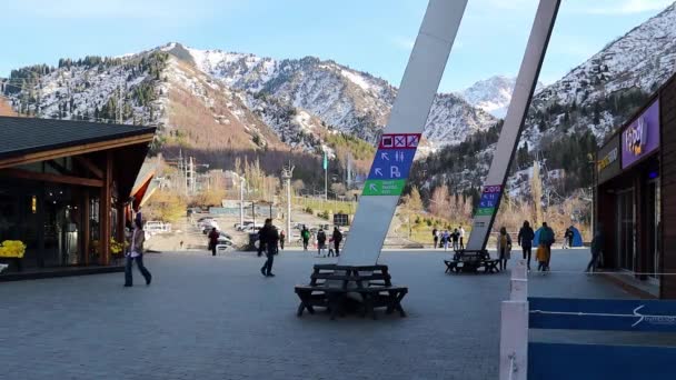 Almaty Cidade Vídeo Novembro 2023 Medeo Shymbulak Mountain Resort — Vídeo de Stock