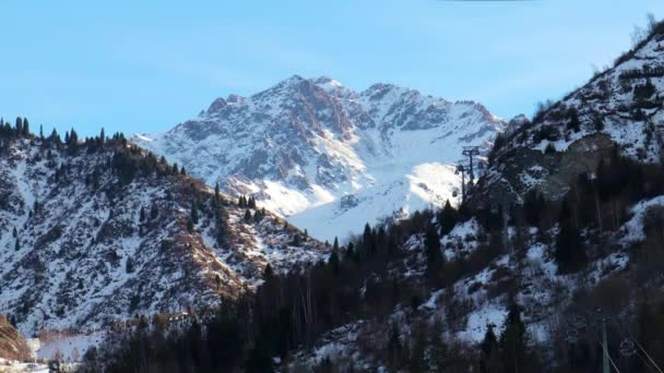 Wideo Miasta Almaty Listopada 2023 Medeo Shymbulak Mountain Resort — Wideo stockowe