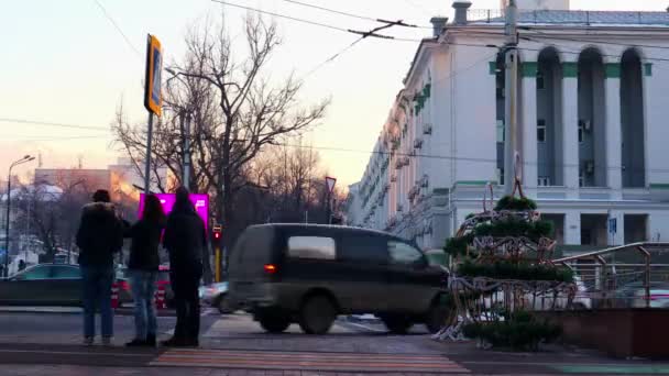 Almaty City Timelapse Desember 2023 Kazakhstan Almaty Abay Avenue — Stok Video