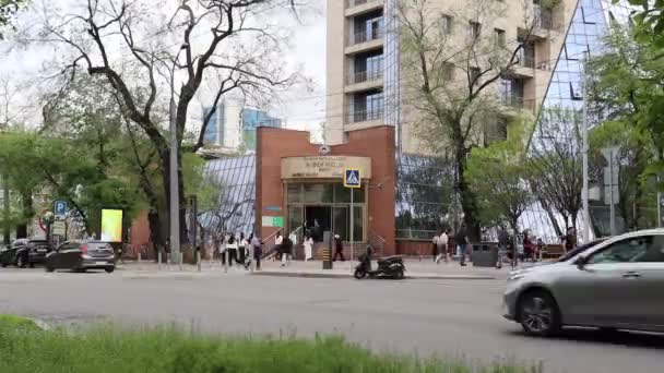 Almaty City Timelapse Kazachstan April 2024 Gogol Straat — Stockvideo