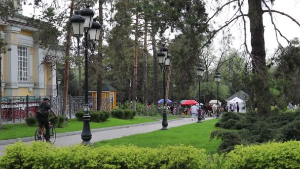 Almaty City Video Kazakhstan April 2024 Gogol Street Park Panfilov — Stok video