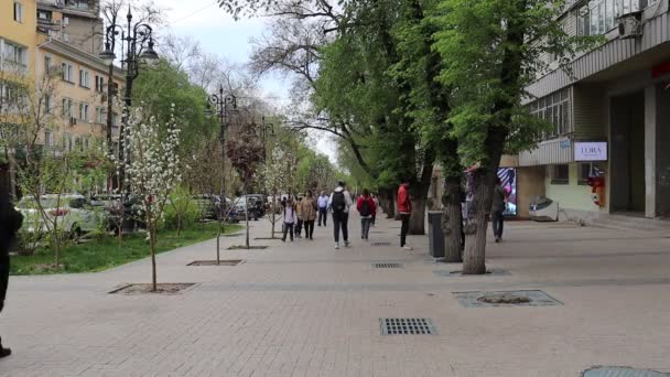 Almaty City Video Kazakhstan April 2024 Gogol Street — Stock video