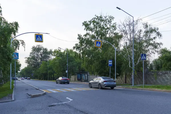 Almaty City Kazakistan 25 Mayıs 2025. Almaty 'deki Sadykov Caddesi.
