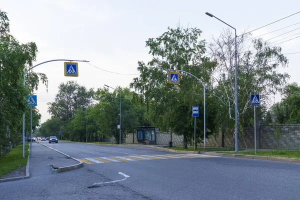 Almaty City Kazakistan 25 Mayıs 2025. Almaty 'deki Sadykov Caddesi.