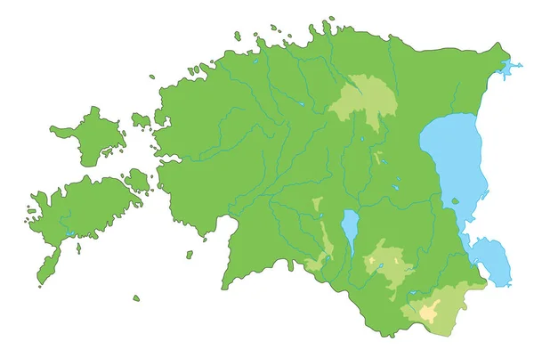 Физическая Карта Эстонии — стоковый вектор