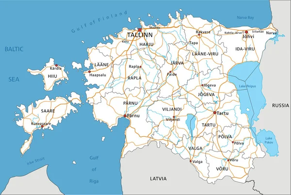 분류가 에스토니아 의도로 지도높은 — 스톡 벡터
