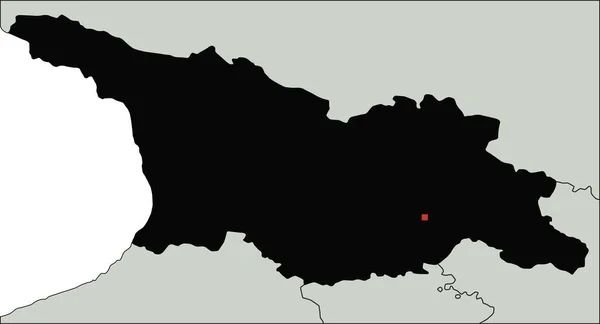 Mappa Altamente Dettagliata Georgia Silhouette — Vettoriale Stock