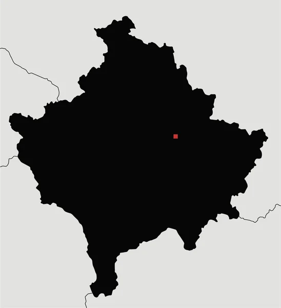 Meget Detaljert Kart Kosovo Silhouette – stockvektor