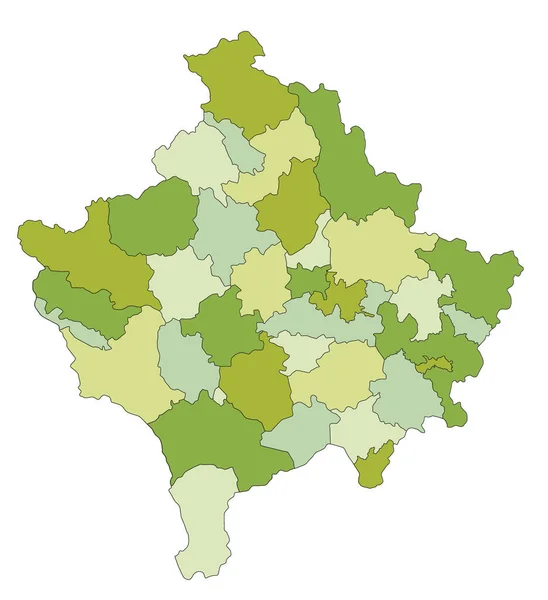 Mapa Político Editable Altamente Detallado Con Capas Separadas Kosovo — Archivo Imágenes Vectoriales