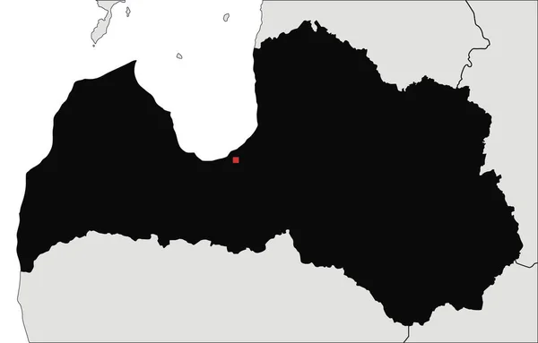 Zeer Gedetailleerde Kaart Van Letland Silhouet — Stockvector
