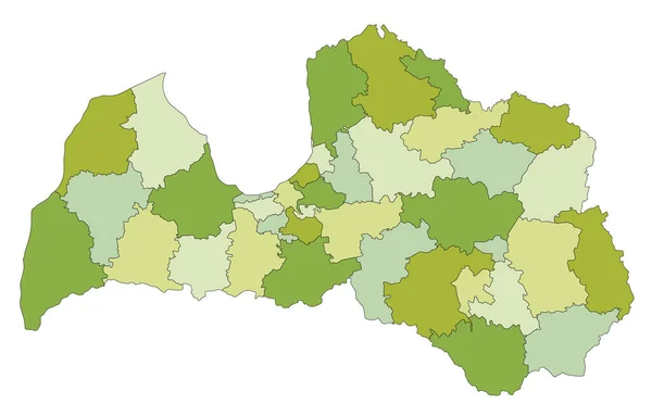 Hoch Detaillierte Editierbare Politische Landkarte Mit Getrennten Ebenen Lettland — Stockvektor