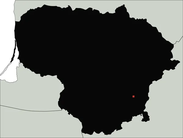 Zeer Gedetailleerde Kaart Van Litouwen Silhouet — Stockvector