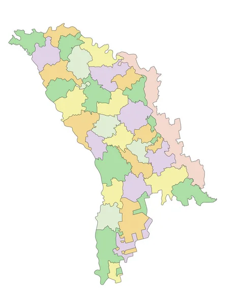 摩尔多瓦 高度详细的可编辑政治地图 — 图库矢量图片
