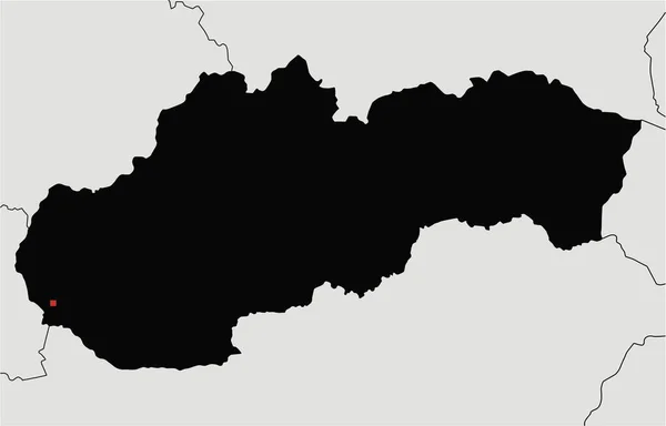 Carte Slovaquie Silhouette Très Détaillée — Image vectorielle