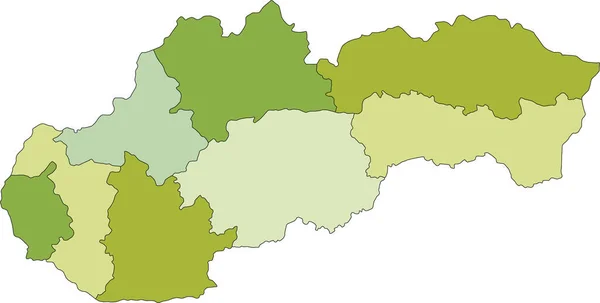 Hoch Detaillierte Editierbare Politische Landkarte Mit Getrennten Ebenen Slowakei — Stockvektor